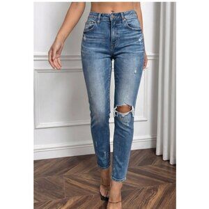 MOUSSY VINTAGE Women Blue Distressed Ripped Skinny Leg Jeans Size 26